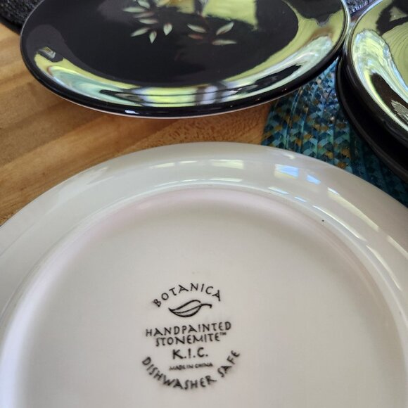 4 Botanica Salad Plates by K.I.C. 8" - Picture 4 of 4